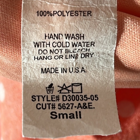 Peach Love California Modcloth Peach Pink & White Dot Sundress with Bow small - Picture 7 of 8